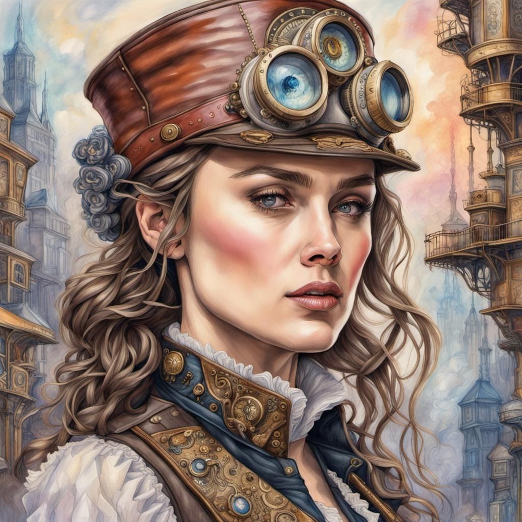 steampunk Keira Knightley in a steampunk world