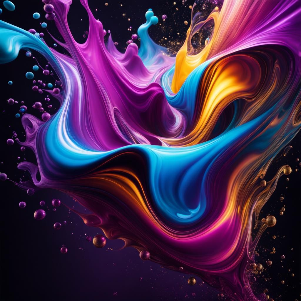 Abstract Ultra 4K Paint Splash with Bright Colors