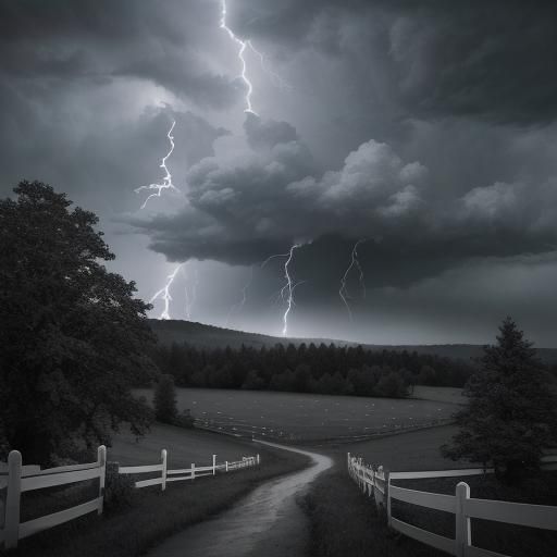 Tornado Approaching White Picket Fence