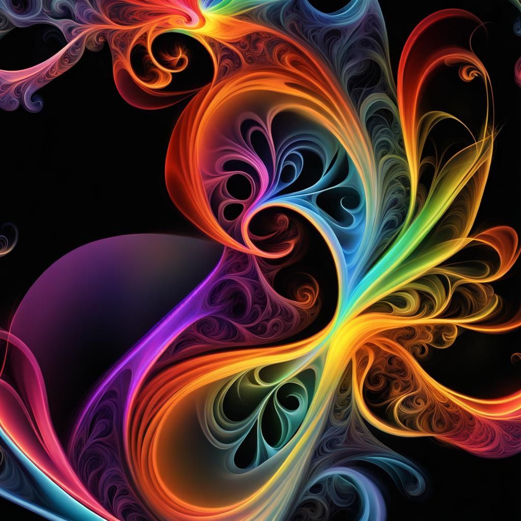 Rainbow Smoke Fractal Abstract Art