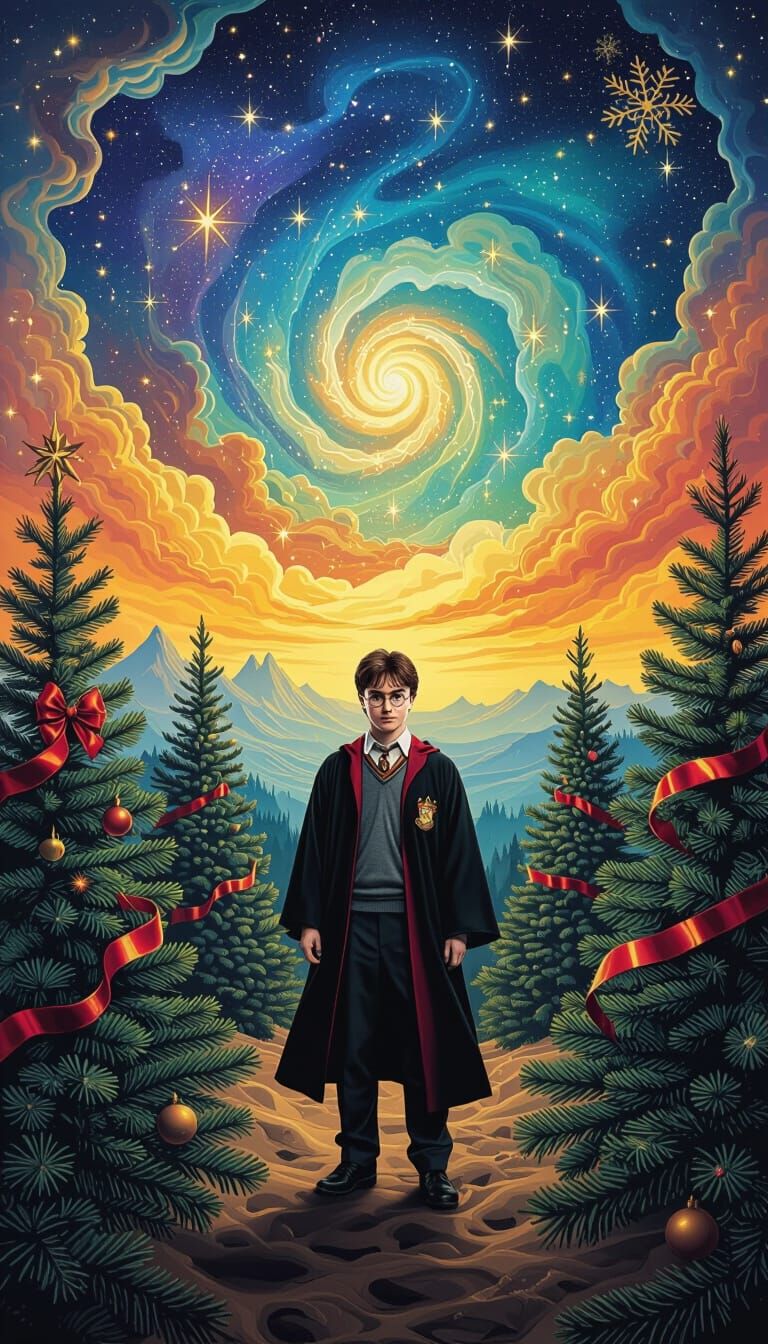 Harry Potter in Surreal Holiday Dreamscape
