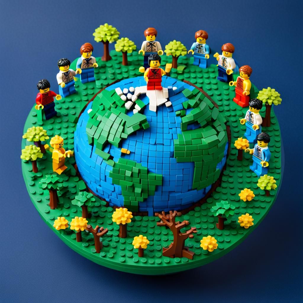 Lego Earth Day Globe Creation