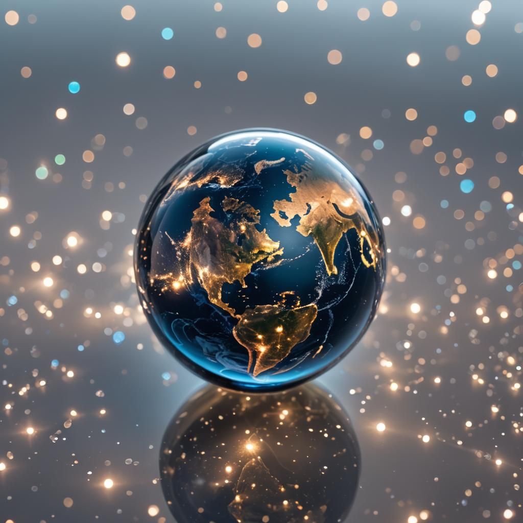 Crystal Earth Afloat in Space