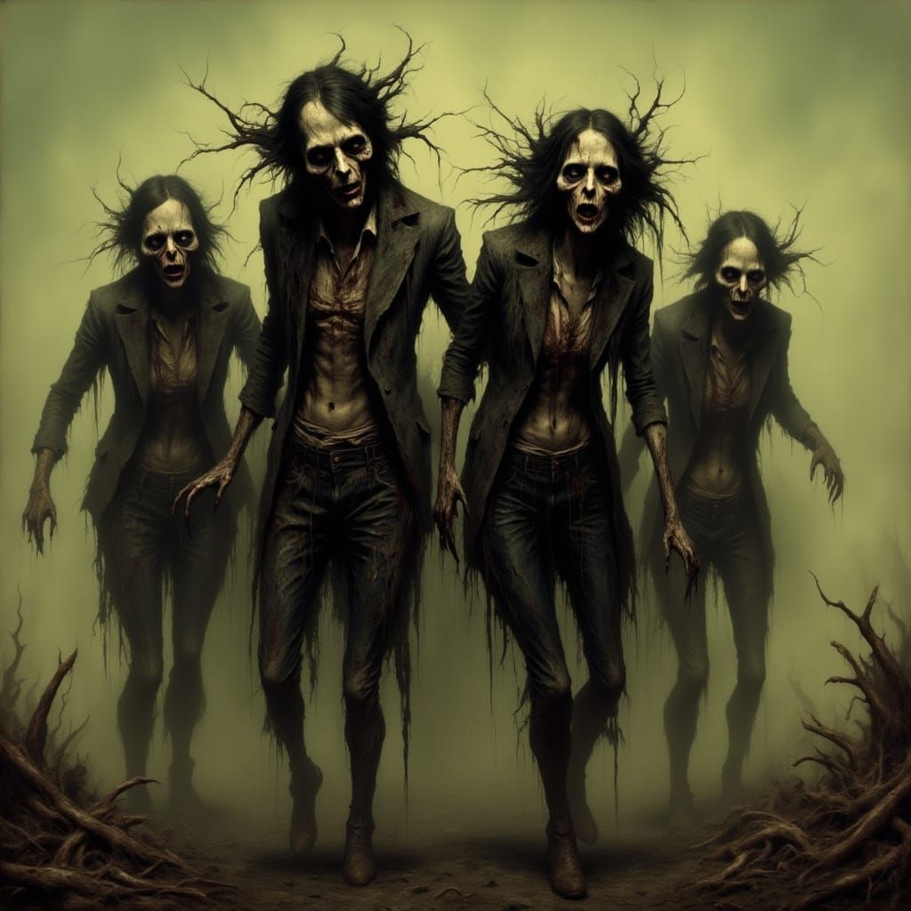 Undead Women in Tattered Clothes Rampage