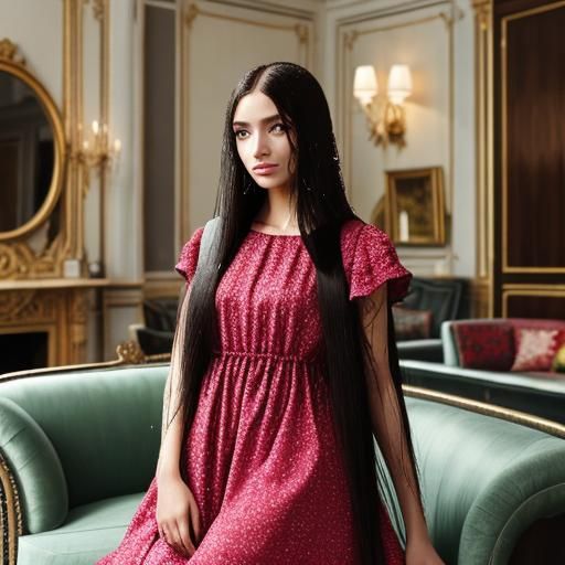 Young Girl with Wet Italian Hairstyle