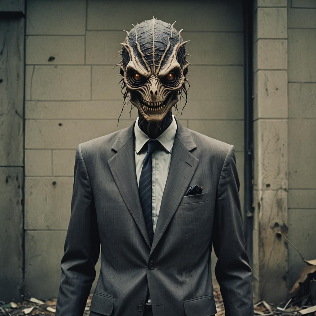Slender Suited Monster in Cinematic Nightmare