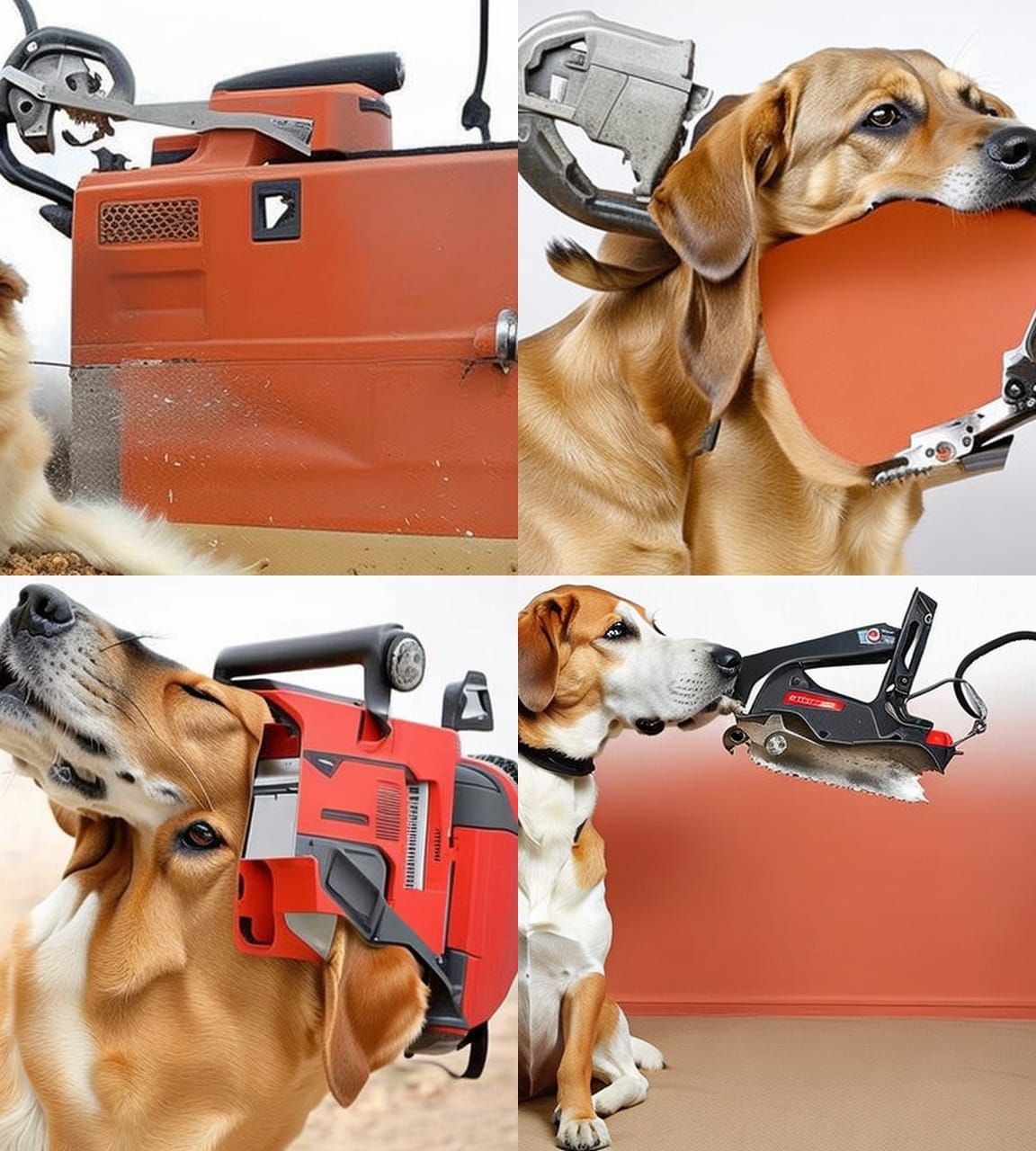 Chainsaw Dog Hybrid: A Surreal Abomination