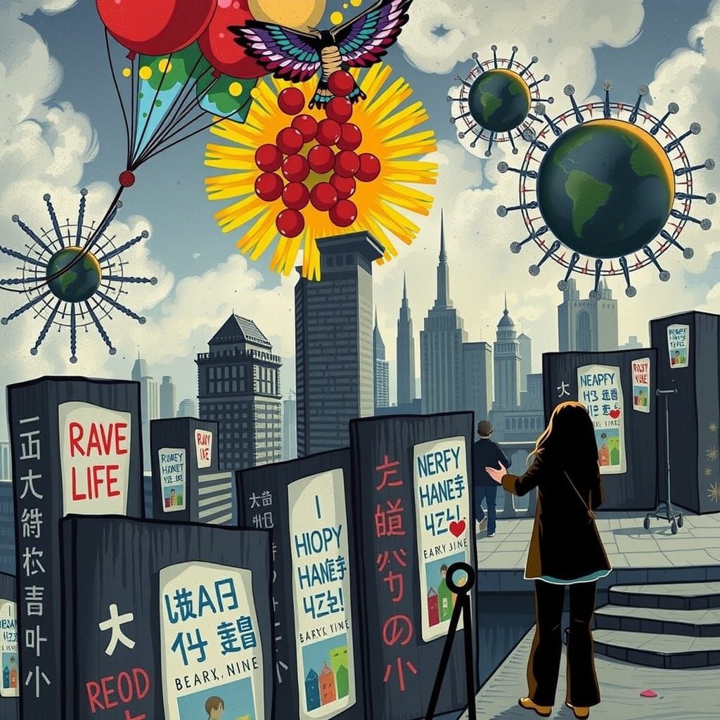 Releasing Balloons in the City: Animation-Inspired Art