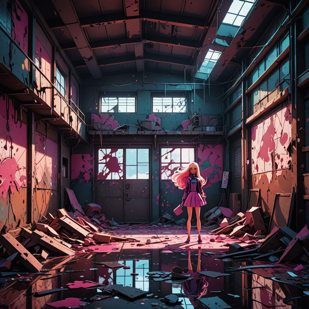 Retro-Futuristic Barbie Apocalypse in a Dystopian Slaughterh...