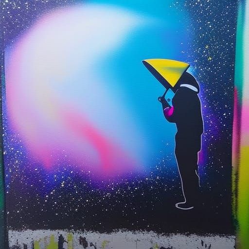 Hermit's Winter Solitude: Graffiti Art Dreamscape
