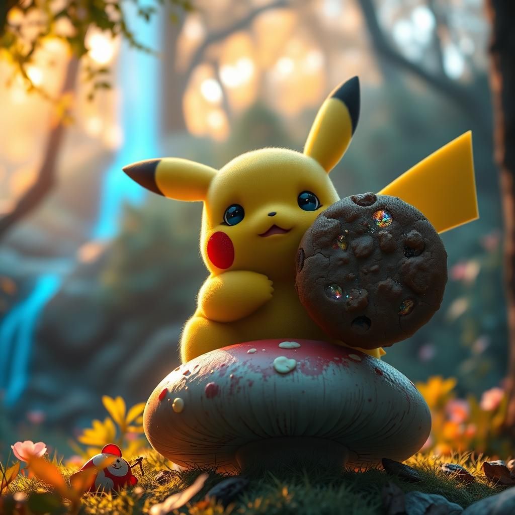 Pikachu in the enchanted forest
