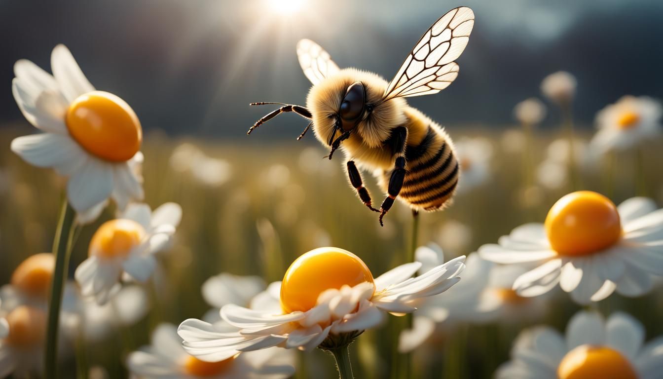 Bee & Fried Egg Flowers