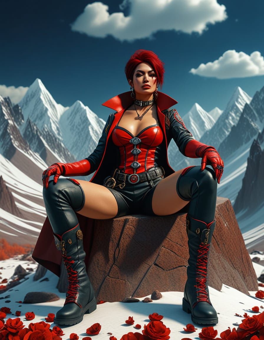 Epic Tian Shan Mountain Road Fantasy Concept Art