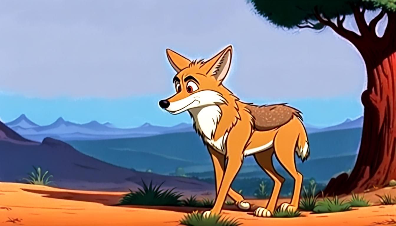 Cartoon Coyote in Disney Animation Style