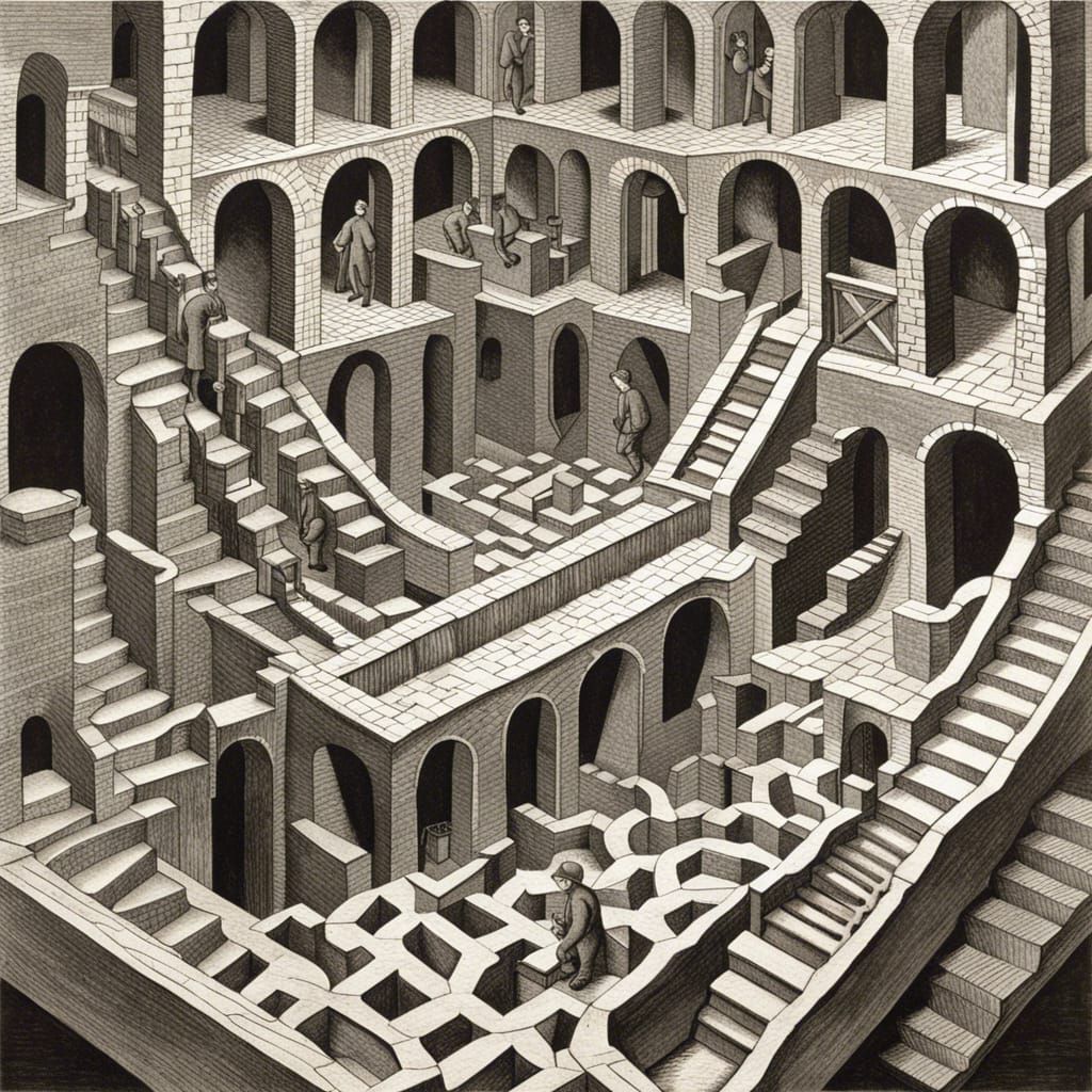 Impossible Architecture: An Escher-Inspired Artwork