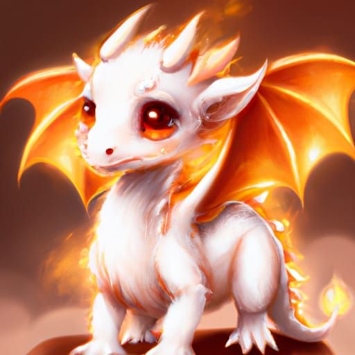 Adorable Baby Solar Flare Dragon Digital Illustration