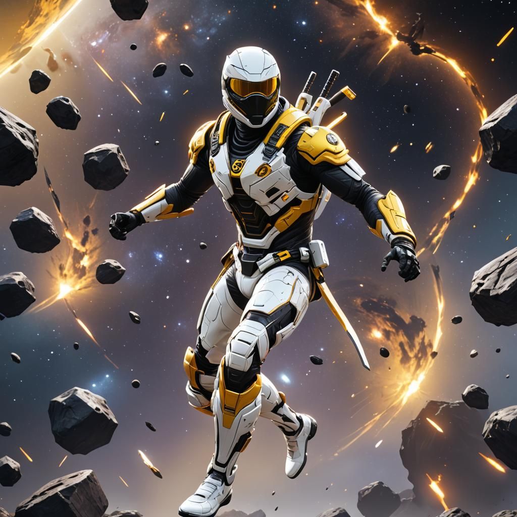 Ninja Space Ranger in Cosmic Suit, 3D Render