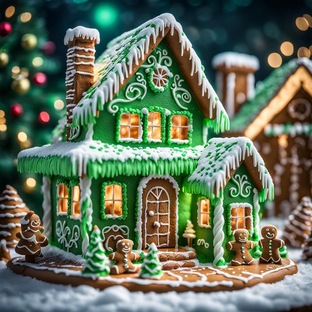 Hyperrealistic Gingerbread House with Crystal Koala