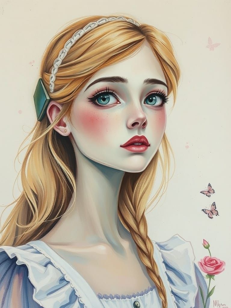 Dreamlike Portrait of Alice in Wonderland