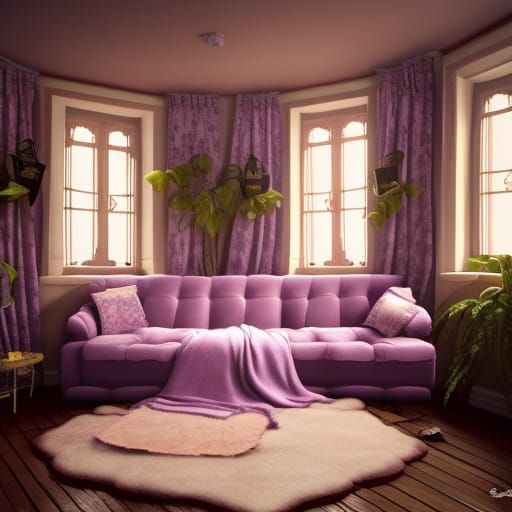 Cozy Shabby Chic Interior with Floral Couch