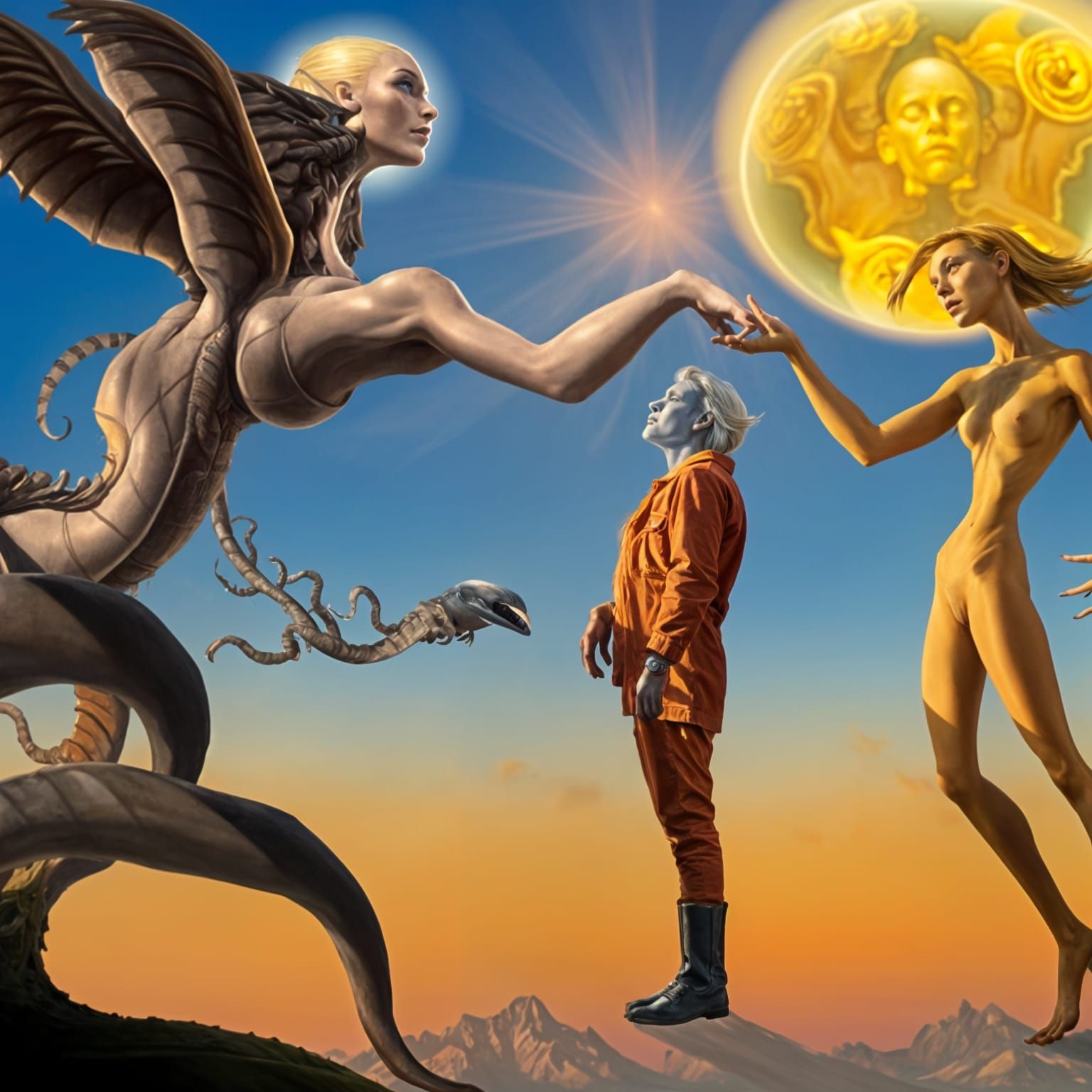 First Contact: Strange Sky Creatures Above Onlookers