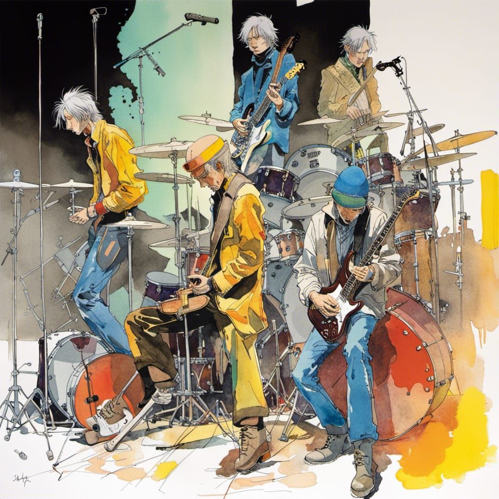 Rock Band Practice in Yoji Shinkawa Style