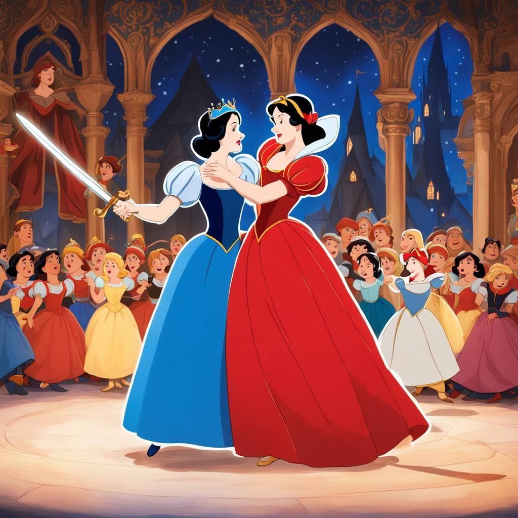 Snow White and Cinderella Sword Fight