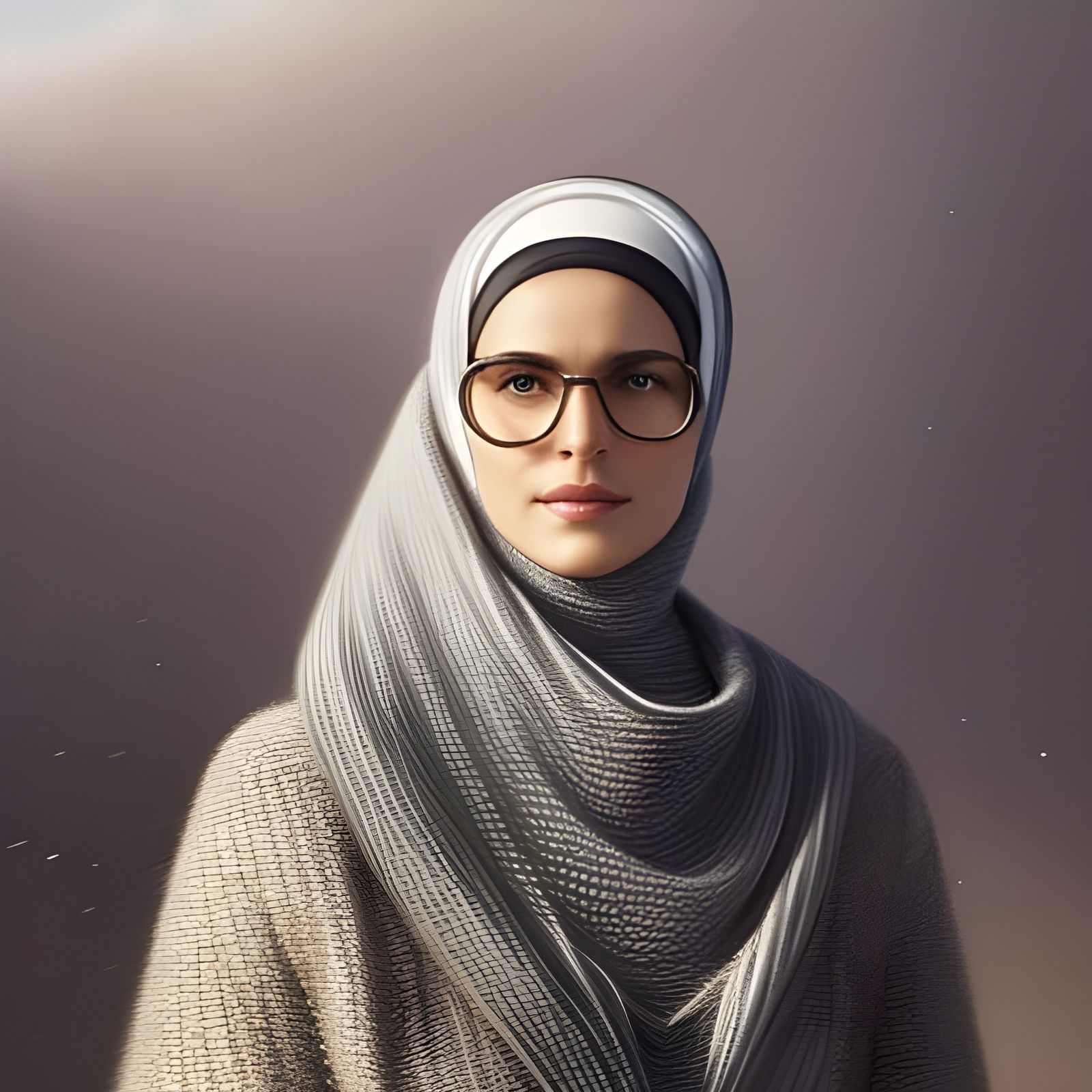 German Woman in Hijab Portrait in Artstation Style