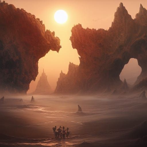 Football at the Beach: Detailed Matte Painting