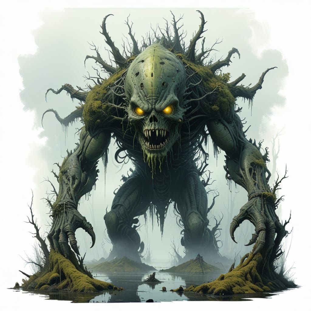 Swamp Monster Rises from Gothic Marsh