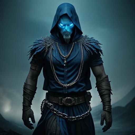 Ghast Enchained in Blue Fire