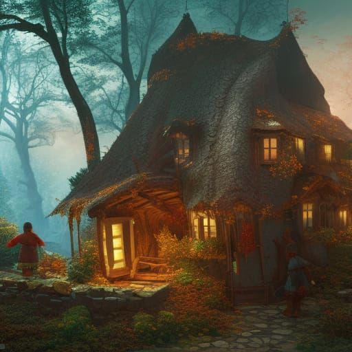 Fantastical Hansel and Gretel Matte Painting