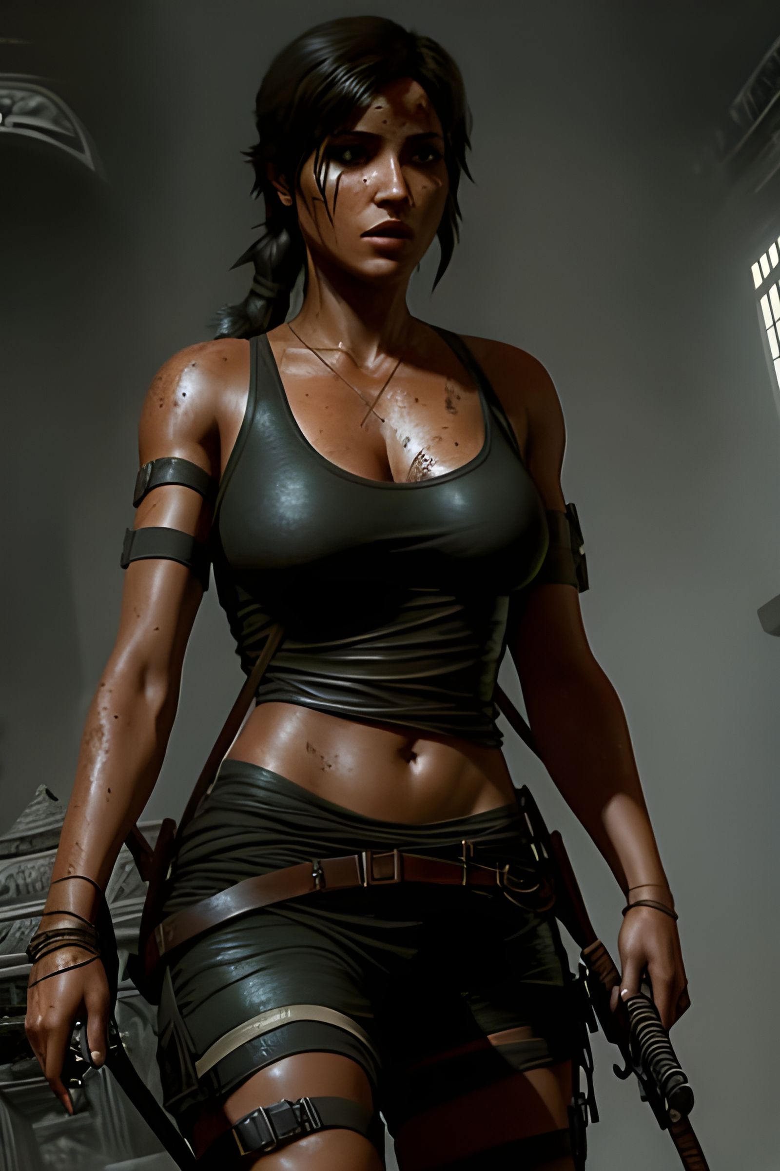 Lara Croft Portrait in Oil Painting Style