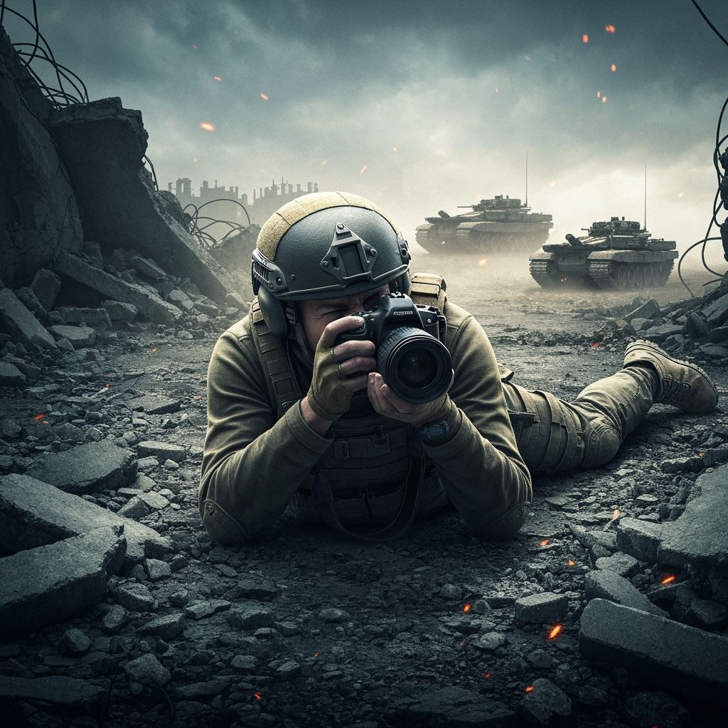 War Photographer Captures Approaching Tanks in Gritty Realis...