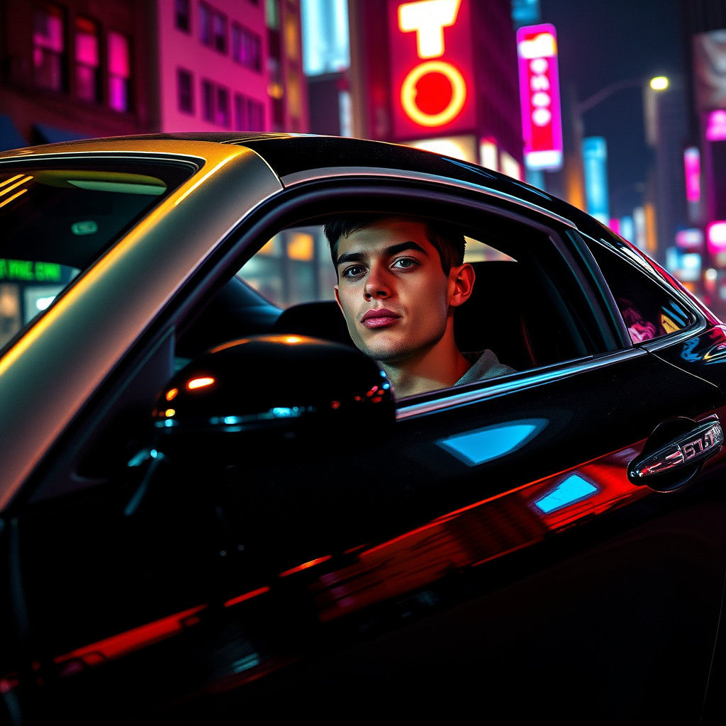 Sleek Chrysler Crossfire at City Street Light in Unreal Engi...