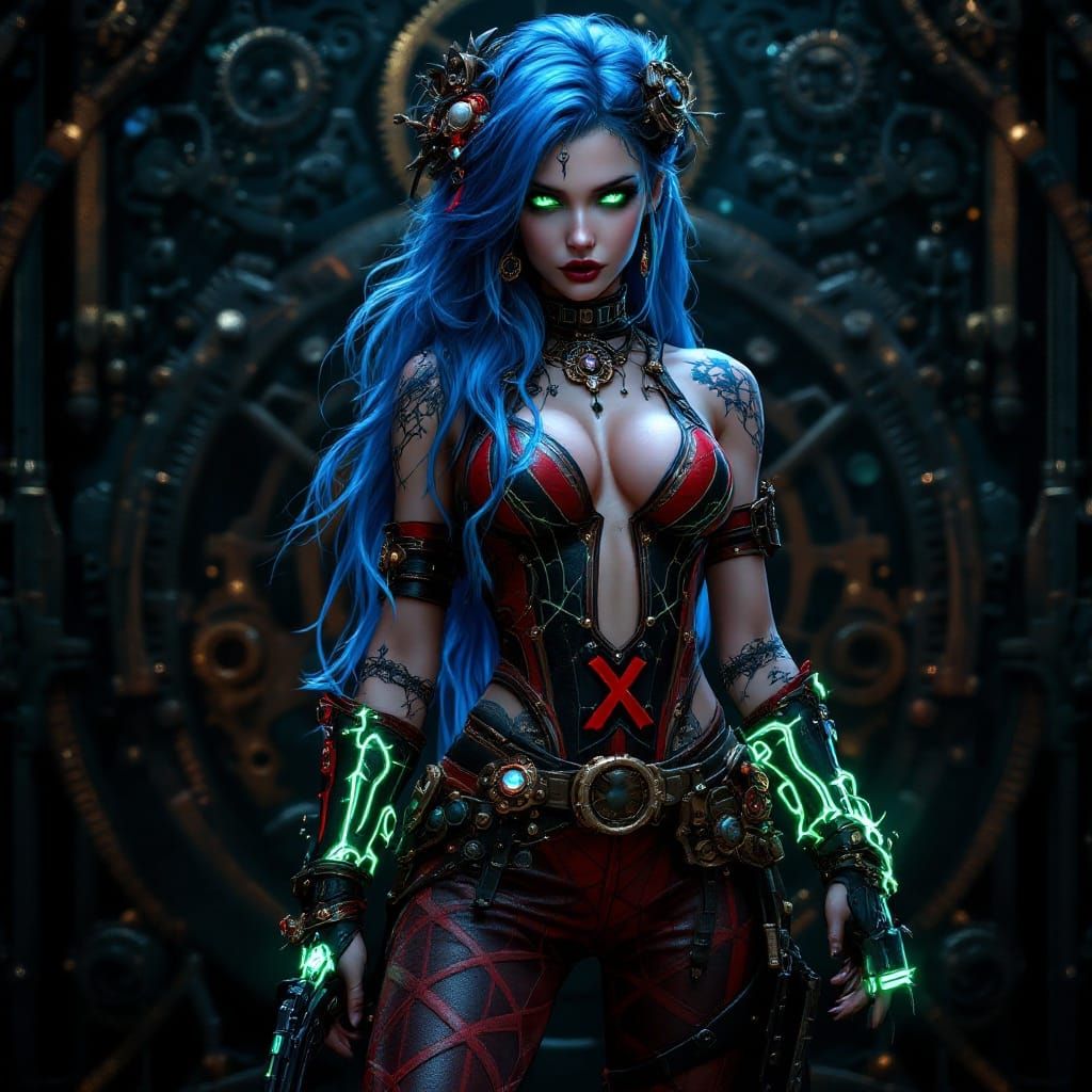 Steampunk Jinx of Arcane in Intricate Gothic Splendor
