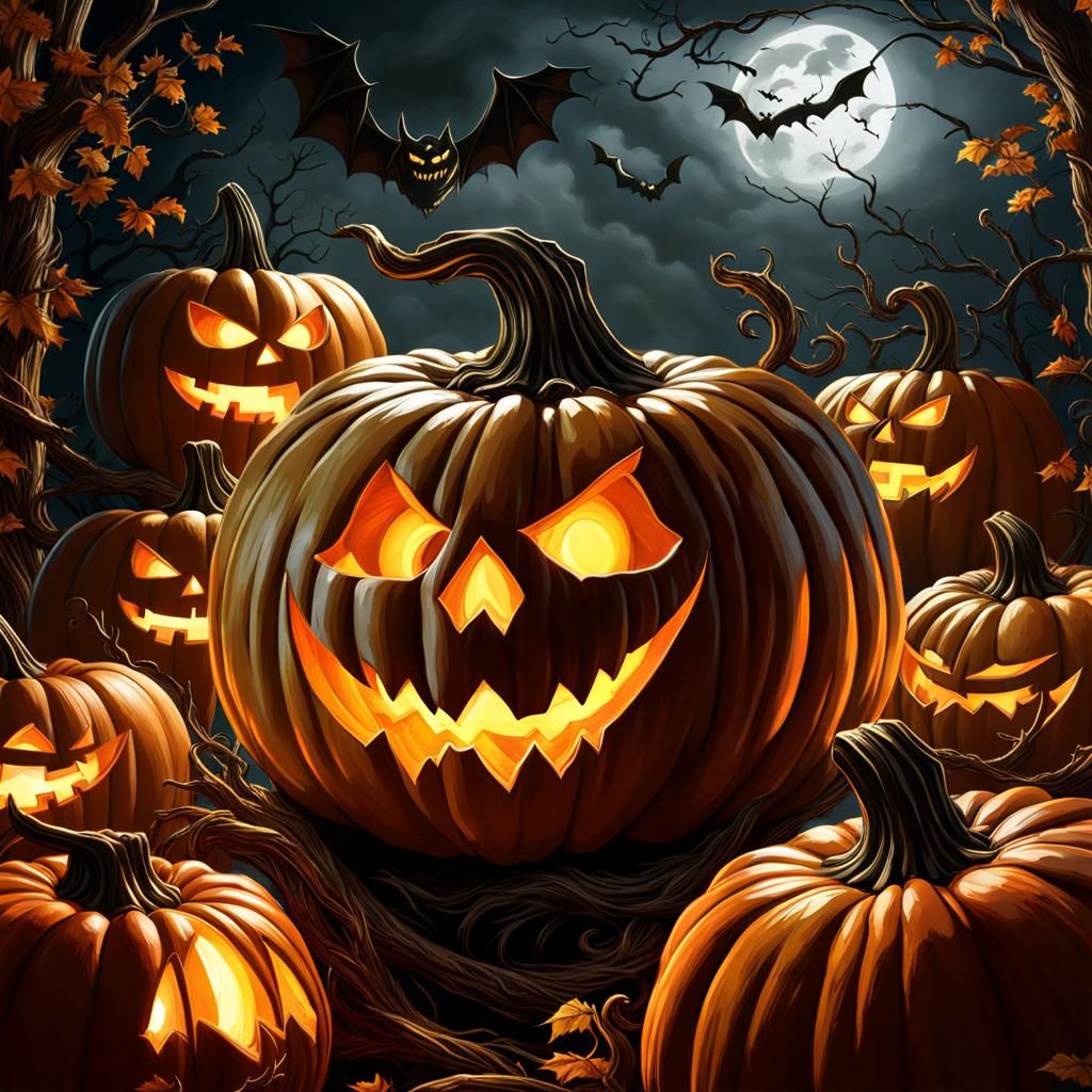 Scary Pumpkin Ghost at Halloween Party