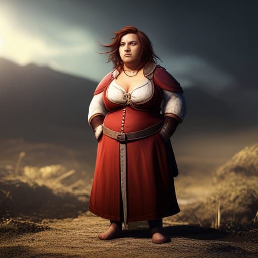 Fantastical Matte Painting of a Chubby Girl