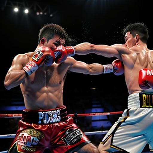 Intense Boxing Match: A Pugilistic Combat Scene