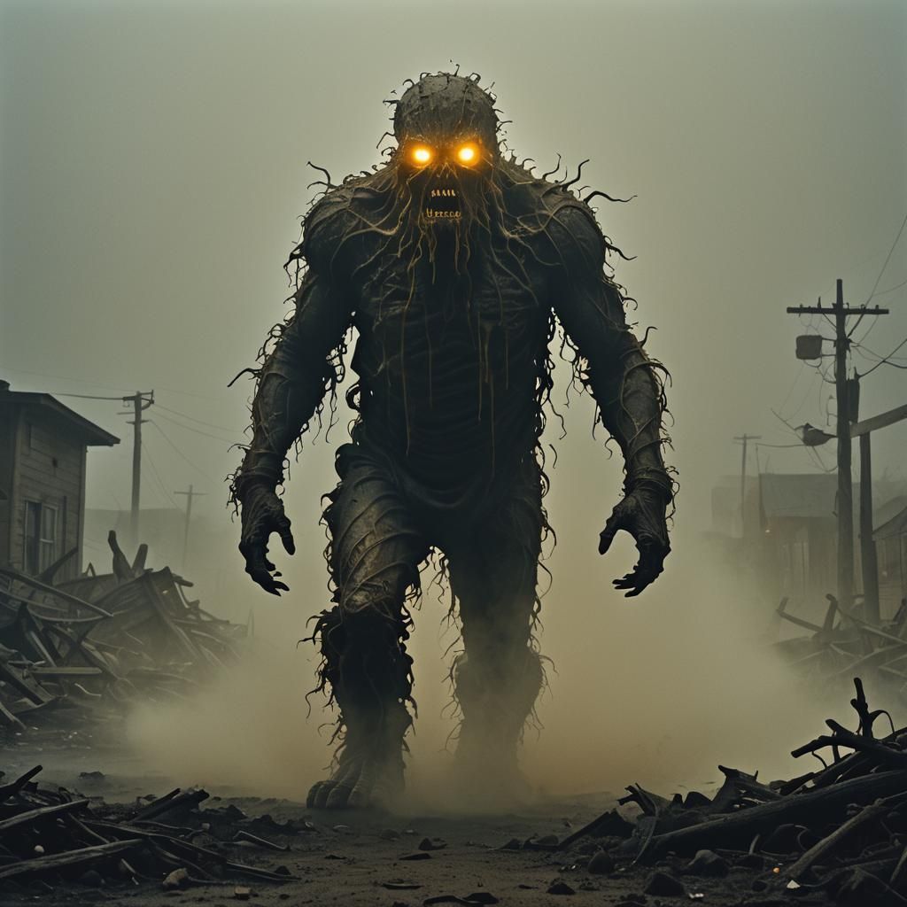 Terrifying Swamp Monster in Desolate Wasteland