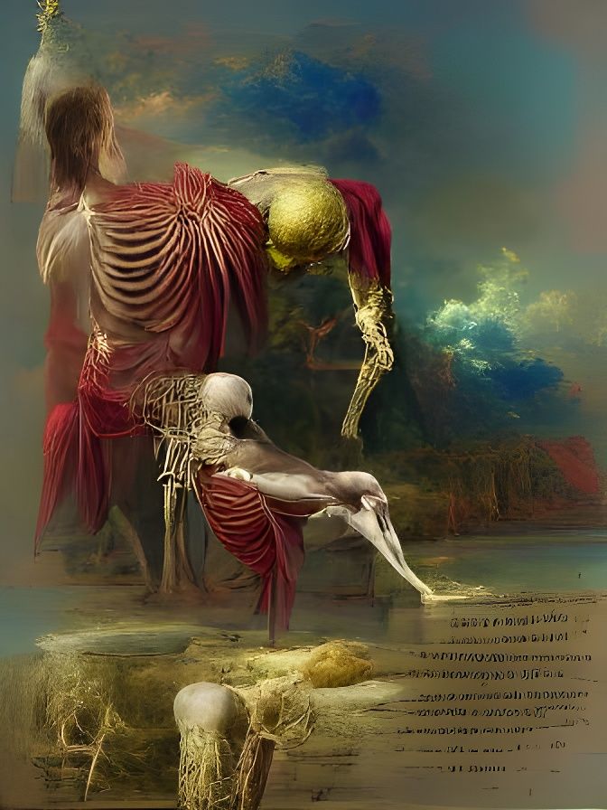 Anatomical Illustration of Complete Human Skeletal System
