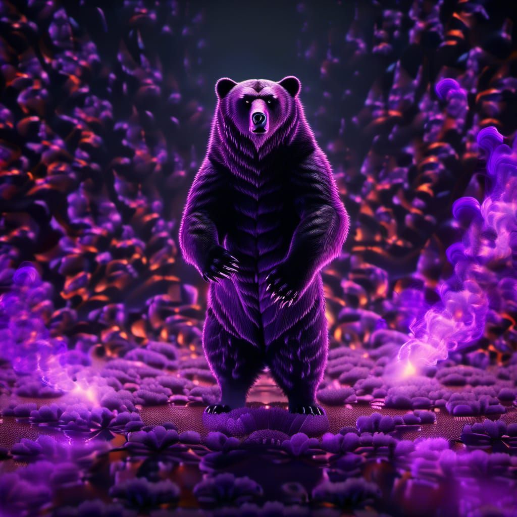 Dire Bear in Dark Goth Noir Surrealism