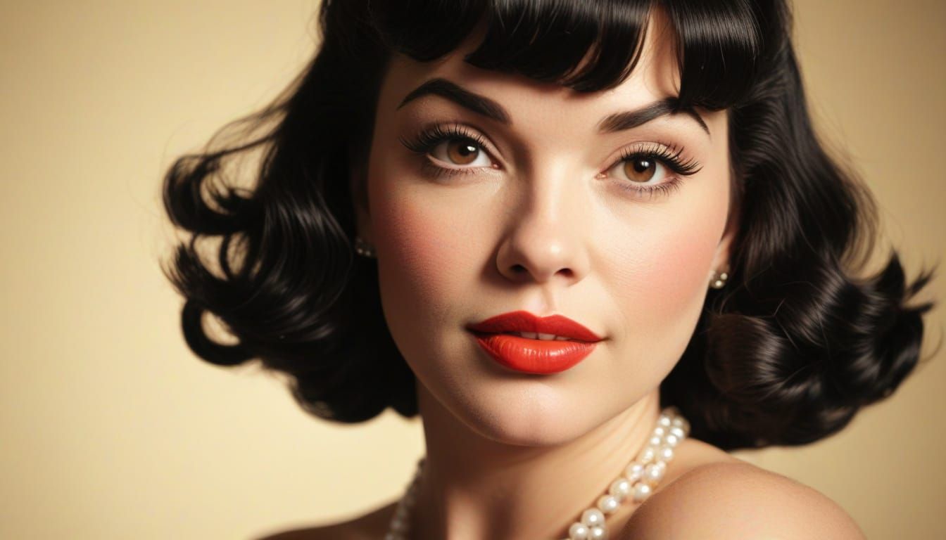 Retro Pinup Portrait in Vintage Photography Style