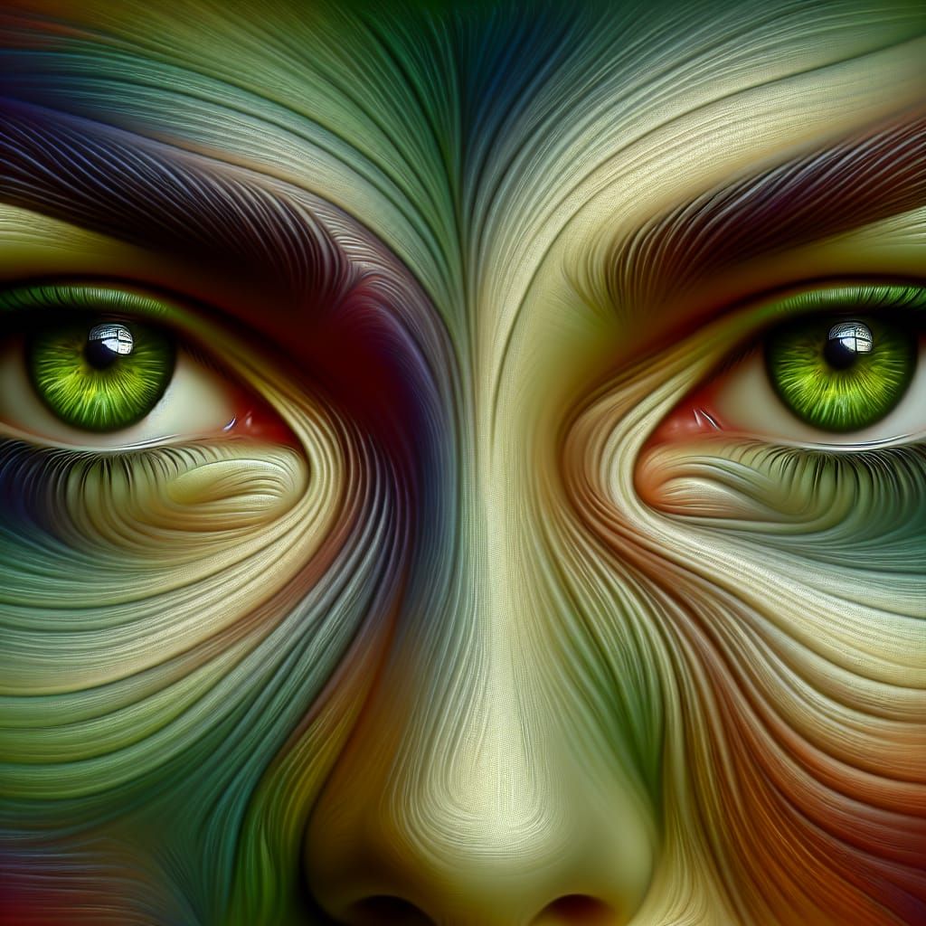 Mesmerizing Green Eyes: A Digital Art Masterpiece