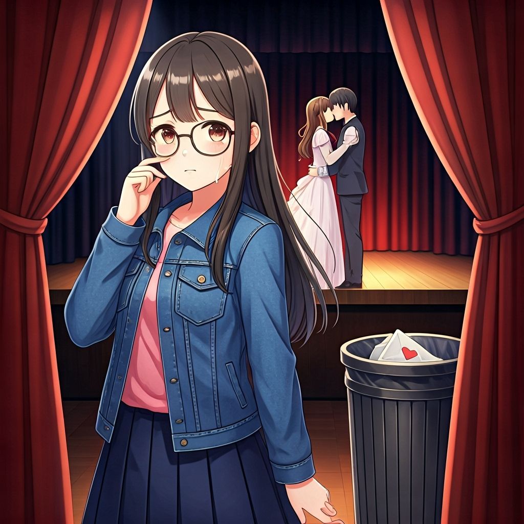 Anime Girl Backstage with Love Letter