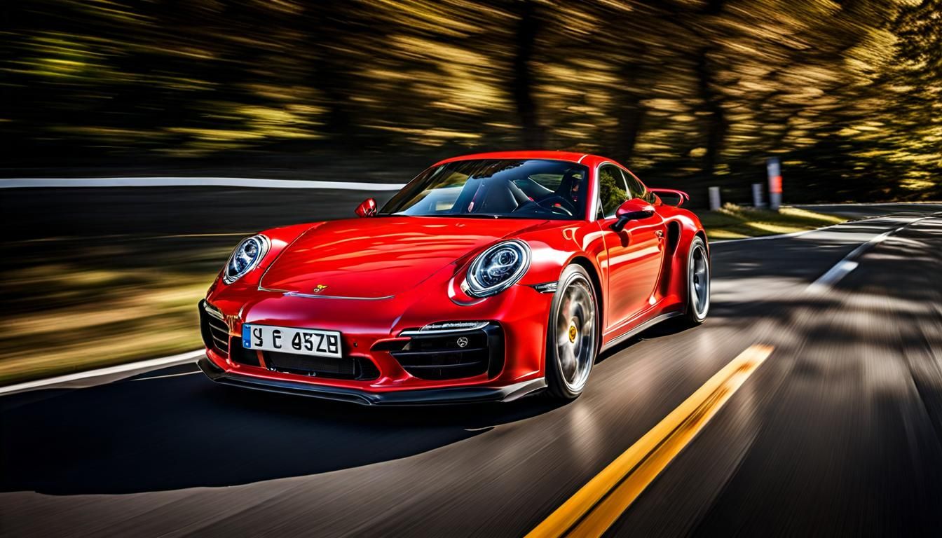 High-Speed Autobahn Car Chase in Hyperrealism