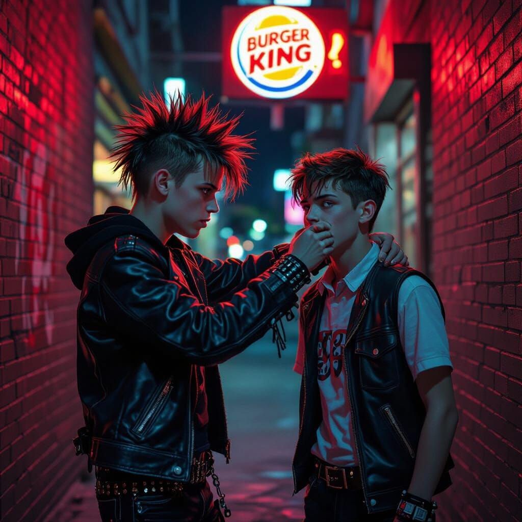 Punk Sleeper Hold in Burger King Alley: Hyperrealistic Art