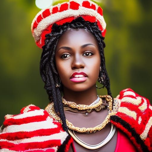 Woman in Croatian National Costume Portrait