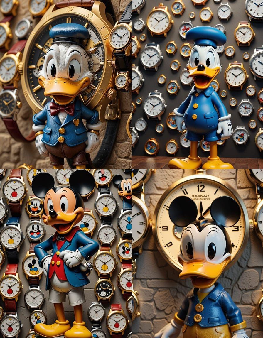 Donald Duck and Mickey Mouse Watches