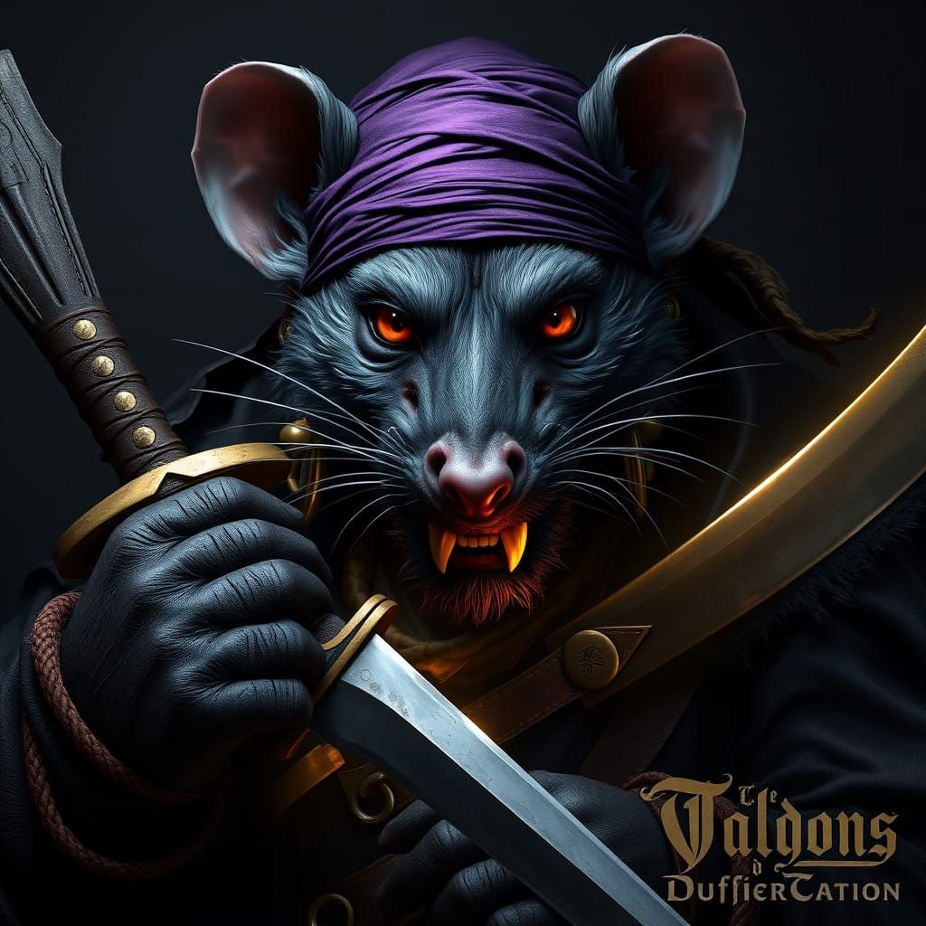Dark Fantasy Pirate Ratman in Gritty, High-Contrast Aestheti...